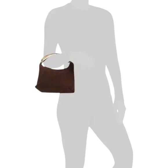 MANSUR GAVRIEL Chocolate Suede Metal Handle Hera Clutch - Picture 2 of 2